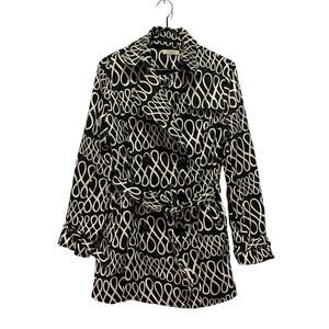 Vertigo Paris Double Breasted Trench Coat Black White Size M y2k Vinateg